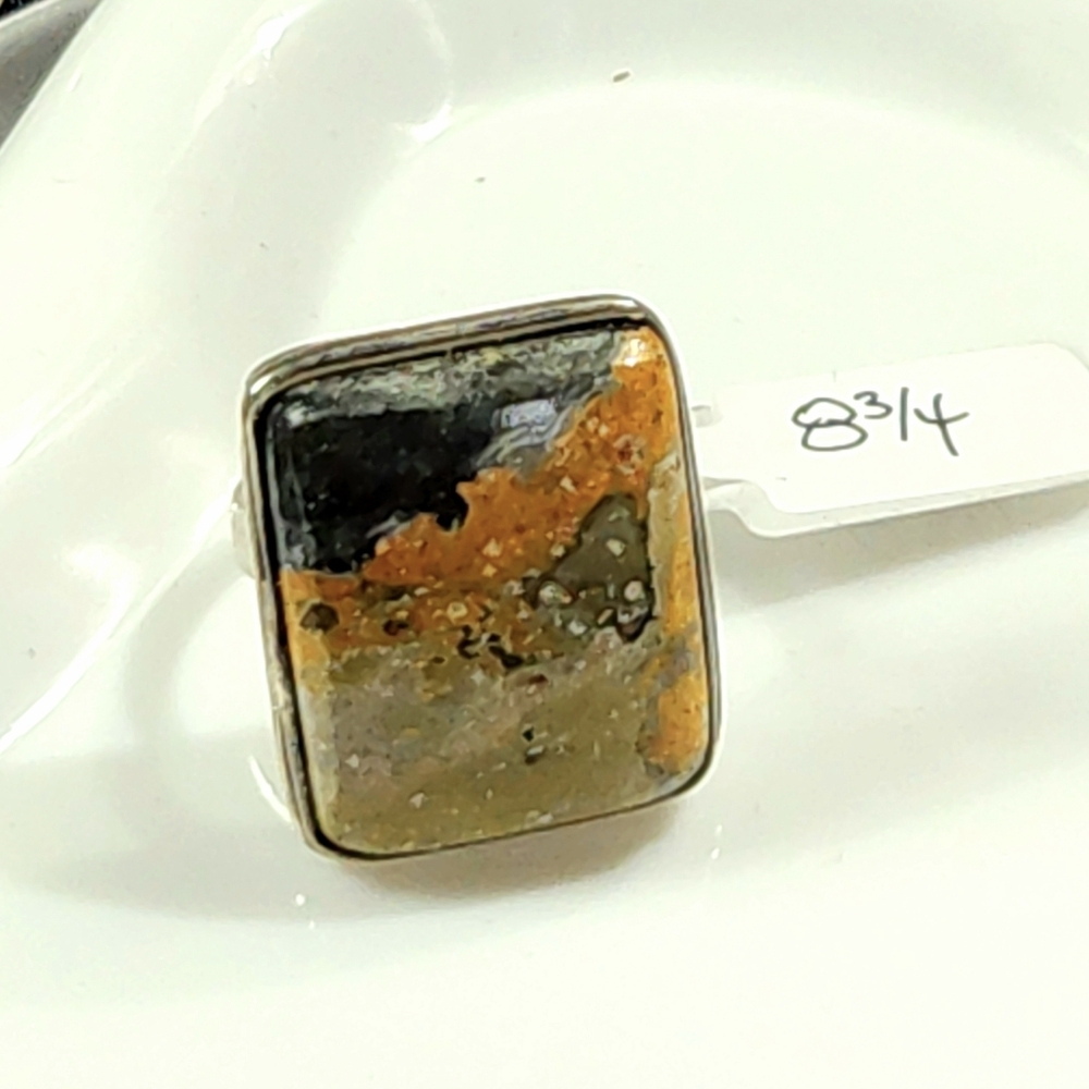 Rectangular Stone Ring with Vibrant Hues - image 3